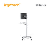 IRGOTECH M-Series Laptop Monitor Floor Stand with Keyboard Tray Aluminium Stand Ergonomic Laptop Monitor Stand