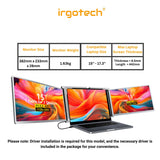 IRGOTECH Tri Screen Display Dual Portable Monitor Laptop, Extended Laptop Monitor, Triple Display Screen M1 M2 Chips