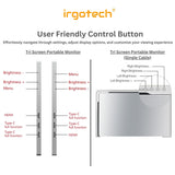 IRGOTECH Tri Screen Display Dual Portable Monitor Laptop, Extended Laptop Monitor, Triple Display Screen M1 M2 Chips