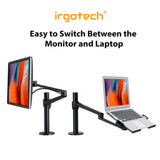 IRGOTECH M-Series Single Desk Arm Mount for Laptop 10" - 17" with Adjustable Arm
