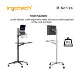 IRGOTECH M-Series Laptop Monitor Floor Stand with Keyboard Tray Aluminium Stand Ergonomic Laptop Monitor Stand