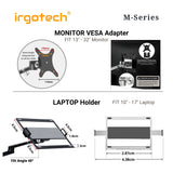 IRGOTECH M-Series Laptop Monitor Floor Stand with Keyboard Tray Aluminium Stand Ergonomic Laptop Monitor Stand