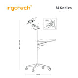 IRGOTECH M-Series Laptop Monitor Floor Stand with Keyboard Tray Aluminium Stand Ergonomic Laptop Monitor Stand