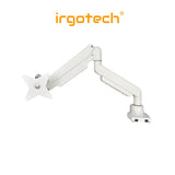 IRGOTECH Single Gas Spring Arm for Ultrawide Monitor up to 43’’ Full Motion Height Swivel Titl Rotation Adjustable Monitor Arm