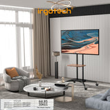 IRGOTECH Height Adjustable TV Floor Stand with Tray Aluminium Roller Wheels