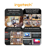 IRGOTECH 14 inch One Cable For Three Screen, Quad Screen Display Portable Monitor  M1 M2 M3 Chips MacOS