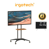 IRGOTECH Height Adjustable TV Floor Stand with Tray Aluminium Roller Wheels