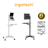 IRGOTECH M-Series Laptop Monitor Floor Stand with Keyboard Tray Aluminium Stand Ergonomic Laptop Monitor Stand