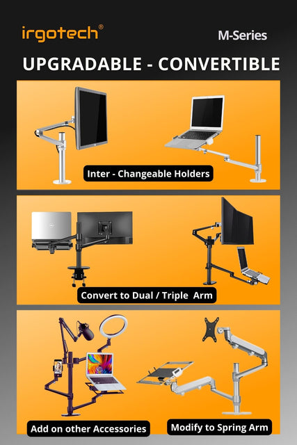IRGOTECH Monitor Arm support future upgrade and modification, Monitor Stands, Laptop Monitor Desk Mount Arm, Best Monitor Stand Malaysia, IRGOTECH Malaysia