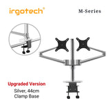 IRGOTECH M-Series Dual Monitor Stand 15- 32 inch Monitor Desk Mount Arm Double Aluminum Arm for Monitor Mount