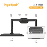 IRGOTECH M-Series Upgraded Monitor Laptop Desk Mount with Adjustable Arm and Longer Pole at 44cm Height