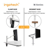IRGOTECH M-Series Single Desk Arm Mount for Computer Monitor size 17inch to 32inch with Adjustable Aluminum Arm
