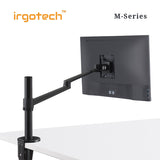 IRGOTECH M-Series Single Desk Arm Mount for Computer Monitor size 17inch to 32inch with Adjustable Aluminum Arm