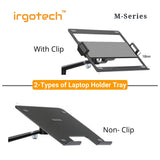 IRGOTECH M-Series Single Desk Arm Mount for Laptop 10" - 17" with Adjustable Arm
