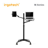 IRGOTECH M-Series Laptop and Tablet Floor Stand with Moveable Roller Base and Adjustable Arm