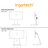 IRGOTECH Magnetic Aluminium i-Pad Stand , i-Pad Air i-Pad Pro Tablet Stand Holder Height Adjustable Angle 360