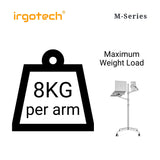 IRGOTECH M-Series Laptop and Tablet Floor Stand with Moveable Roller Base and Adjustable Arm
