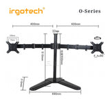 IRGOTECH O-Series Dual Monitor Table Stand for Monitor up to 32’’ , Monitor Arm, Monitor Mount