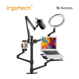 IRGOTECH M-Series Multi-Device Desk Arm Mount with Ring light, suitable for DSLR Camera, Laptop, Monitor, Tablet, Smartphone, Microphone