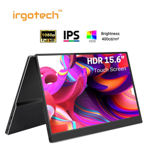 IRGOTECH 15.6" FHD Portable Monitor with Touch Screen IPS Panel Interface Type C and HDMI