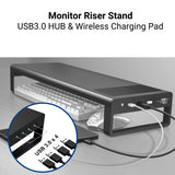 VAYDEER Monitor Stand Aluminum with USB3.0 Wireless Charging Pad Computer Riser, PC Stand