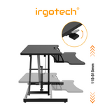 IRGOTECH Monitor Desk Riser with Keyboard Tray Double Layer Height Adjustable Stand Monitor and Laptop Stand Holder