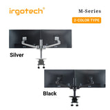 IRGOTECH M-Series Dual Monitor Stand 15- 32 inch Monitor Desk Mount Arm Double Aluminum Arm for Monitor Mount
