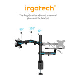 IRGOTECH O-Series Dual Monitor Arm for Monitor PC 13-27" Laptop 10-17" Monitor Desk Mount Arm