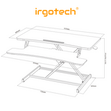 IRGOTECH Monitor Desk Riser with Keyboard Tray Double Layer Height Adjustable Stand Monitor and Laptop Stand Holder