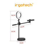 Overhead Phone Mount with 10’’ Ring Light , Selfie Phone Mount with Ring Light ,Table Top Ring Light Stand