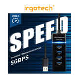 USB 3.0 High Speed Multiport Slim USB Adapter with USB 3.0 Cable, USB splitter Hub