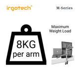 IRGOTECH M-Series Triple Arm Monitor Laptop Stand with Inter-changeable to Tablet Holder and Adjustable Arm and Extended Pole Height at 44cm
