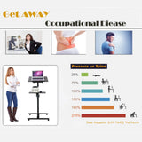 Height Adjustable Standing Desk , Computer Desk Rolling Stand , Portable Laptop Stand , Computer Workstation