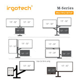 IRGOTECH M-Series Triple Arm Monitor Laptop Stand with Inter-changeable to Tablet Holder and Adjustable Arm and Extended Pole Height at 44cm