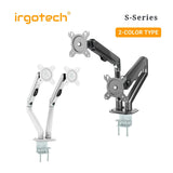 IRGOTECH S-Series Dual Monitor Stand for Monitor 13"-27" with Full Motion Aluminum Gas Spring Arm