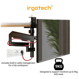 IRGOTECH Shelf Cabinet Gas Spring Arm Monitor Mount for 17 - 32'' Monitor , Clamp Grommet Installation