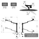 IRGOTECH M-Series Multi-Device Desk Arm Mount with Ring light, suitable for DSLR Camera, Laptop, Monitor, Tablet, Smartphone, Microphone
