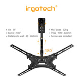 IRGOTECH TV Wall Mount Bracket for 32’’ – 55’’ Swivel, Tilt , Suitable for LCD / LED / Plasma ( Max 22kg )