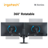 IRGOTECH M-Series Dual Monitor Stand 15- 32 inch Monitor Desk Mount Arm Double Aluminum Arm for Monitor Mount