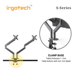 IRGOTECH S-Series Premium Dual Monitor Desk Stand Gas Spring Arm 32inch Monitor Adjustable Stand Arm Desk Mount Monitor bracket