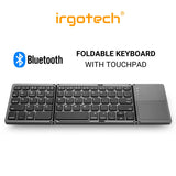 Foldable Bluetooth Keyboard QWERTY Touchpad USB Charging Wireless Phone Tablet, Mini Keyboard Touchpad