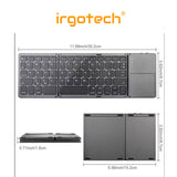 Foldable Bluetooth Keyboard QWERTY Touchpad USB Charging Wireless Phone Tablet, Mini Keyboard Touchpad