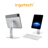 IRGOTECH Magnetic Aluminium i-Pad Stand , i-Pad Air i-Pad Pro Tablet Stand Holder Height Adjustable Angle 360