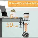IRGOTECH Headphone Stand & Desk Cup Holder 2 in 1 , Headset Holder Hook Hanger Clamp Mount with Mug Cup Stand
