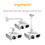 IRGOTECH Full Motion 2 IN 1 Projector Mount with Height Adjustable ,Ceiling Projector Mount , Projector Wall Mount ,Ceiling Mount