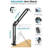 Microphone Desk Mount with MIC Clip Holder , Microphone Desk Stand , Microphone Holder