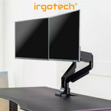 IRGOTECH Dual Monitor Stand 38 inch Adjustable Monitor Gas Spring Arm Mount Vesa Bracket Computer Holder Clamp S-Series