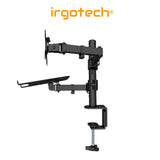 IRGOTECH O-Series Dual Monitor Arm for Monitor PC 13-27" Laptop 10-17" Monitor Desk Mount Arm