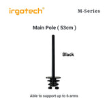 IRGOTECH M-Series Accessories Main Pole Stand Clamp Grommet Base Extended Height 31cm 44cm 53cm for Monitor and Laptop Stand