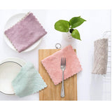 Kitchen Cloth Dish Towels, Premium Dishcloths, Super Absorbent Coral Velvet Dishtowels, Nonstick Oil Washable Fast Drying